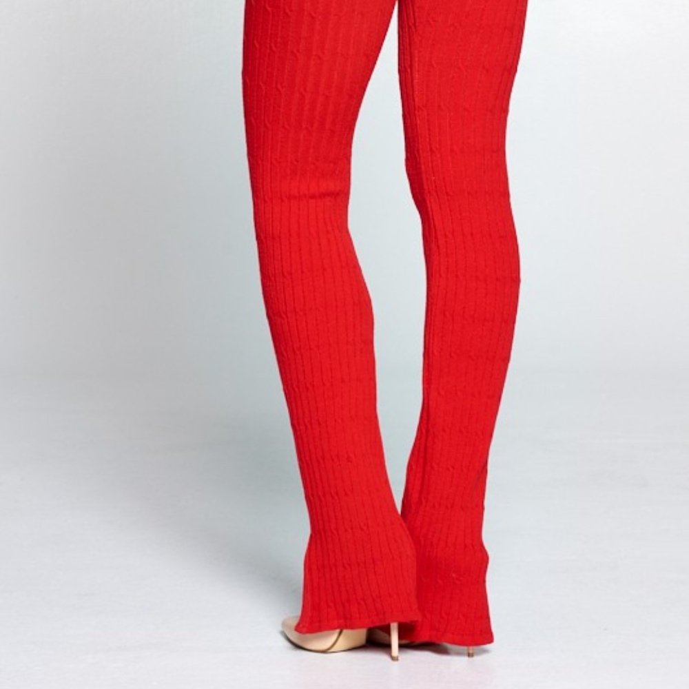 *Back In Stock* Heather Grey &Red Stacked Leggings - Picture 6 of 7